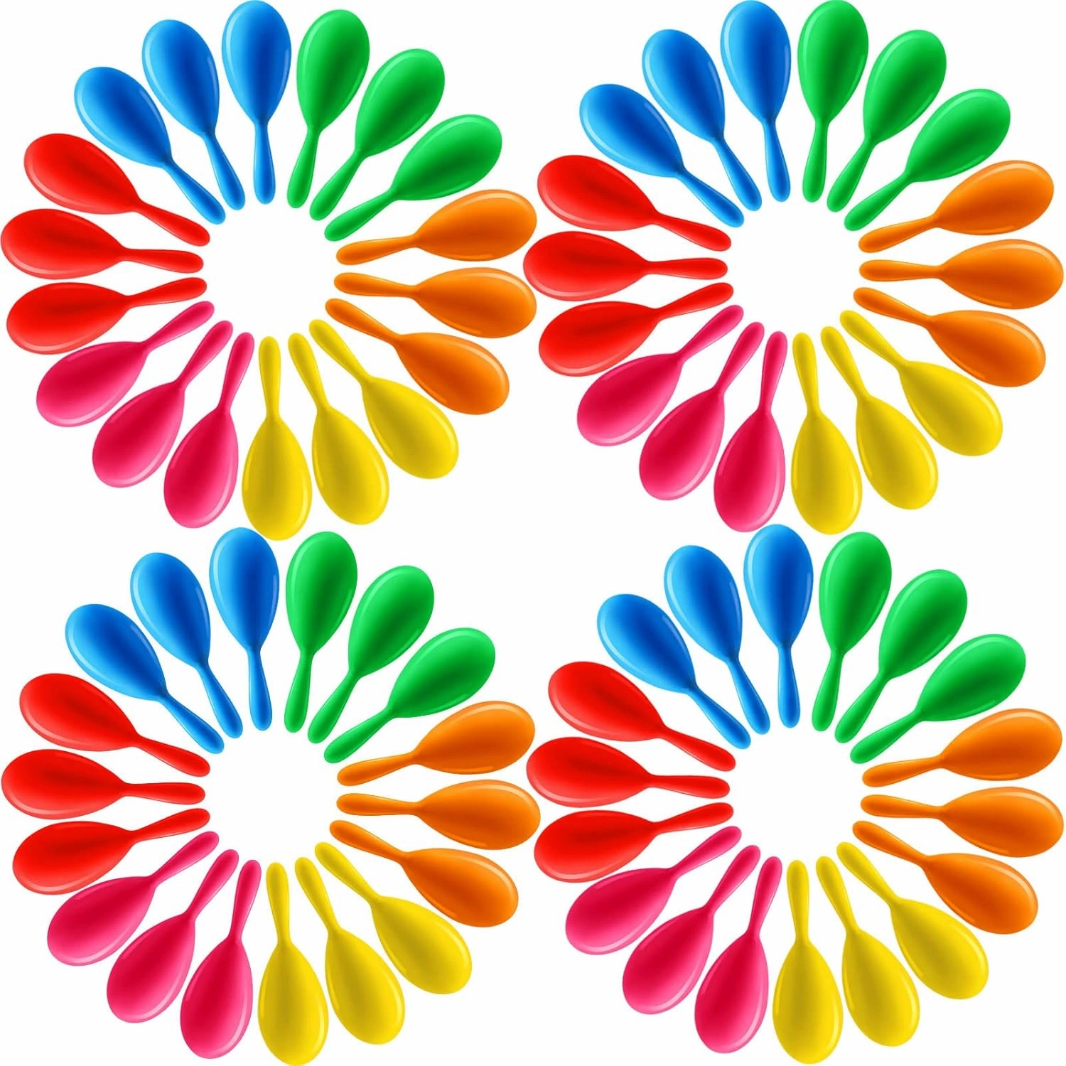 Vinsot 66 Packs Mini Maracas for Kids Neon Maracas Bulk Shakers Mini Noisemaker Mexican Party Favors for Cinco de Mayo Mexican Classroom Musical Instrument Birthday Supplies, 6 Colors