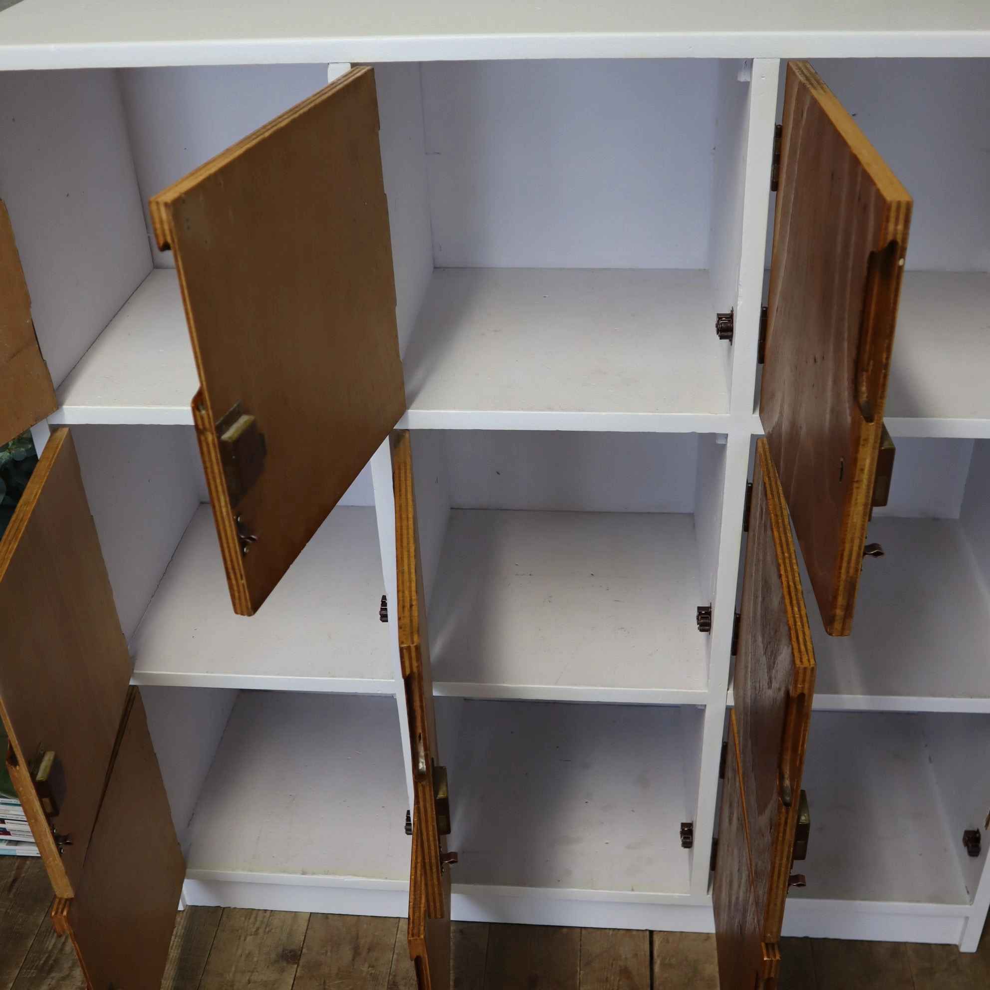 Vintage Esavian School Gym Wooden Lockers - 1903e