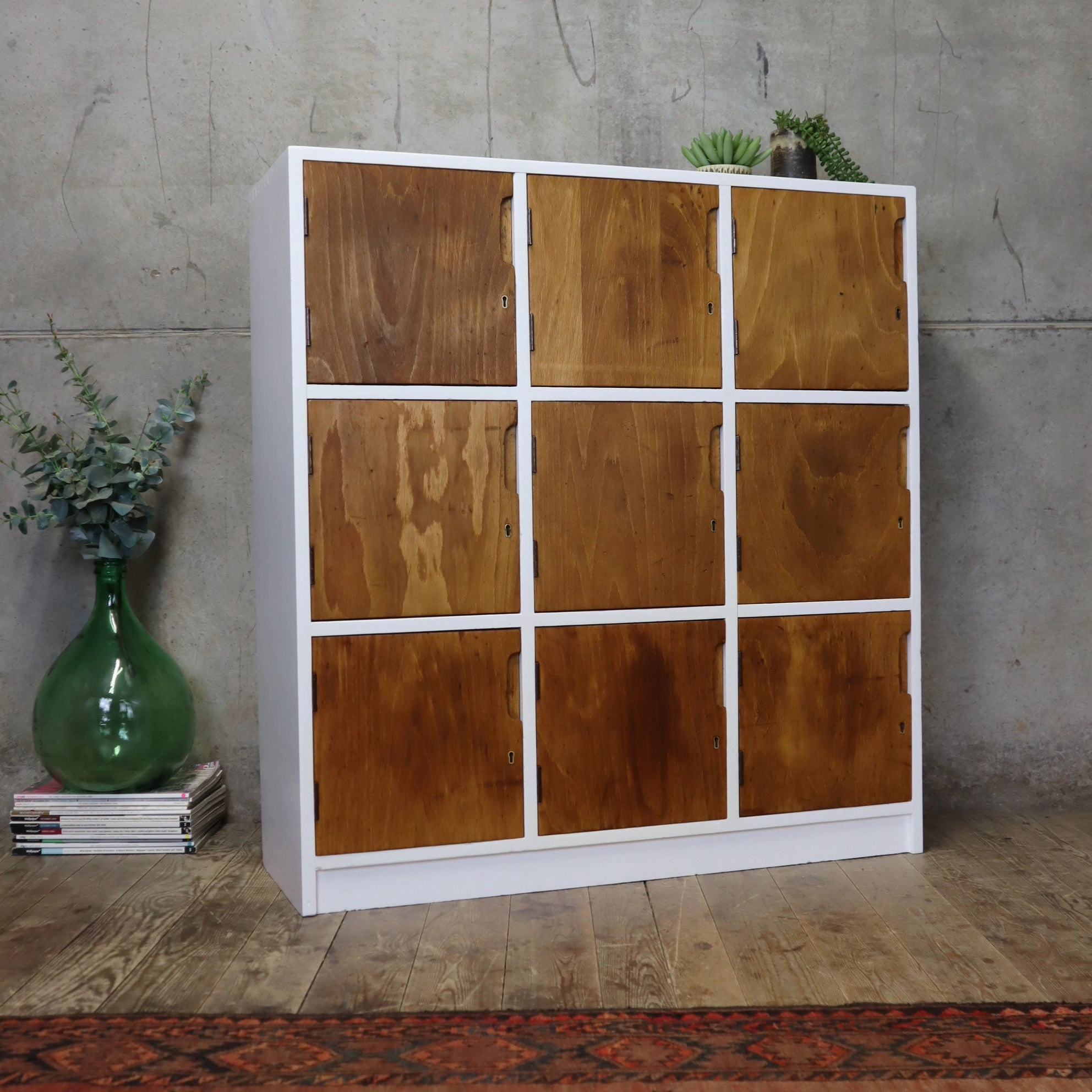 Vintage Esavian School Gym Wooden Lockers - 1903e