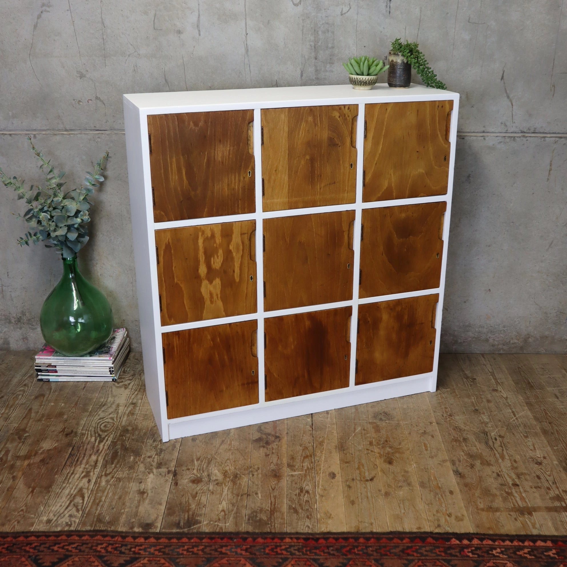 Vintage Esavian School Gym Wooden Lockers - 1903e