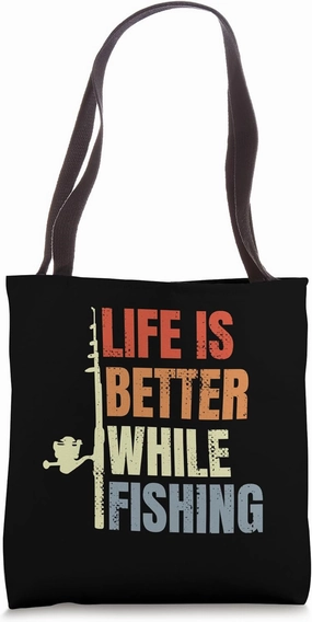 Vintage Fishing Quote Angler Fishery Tote Bag