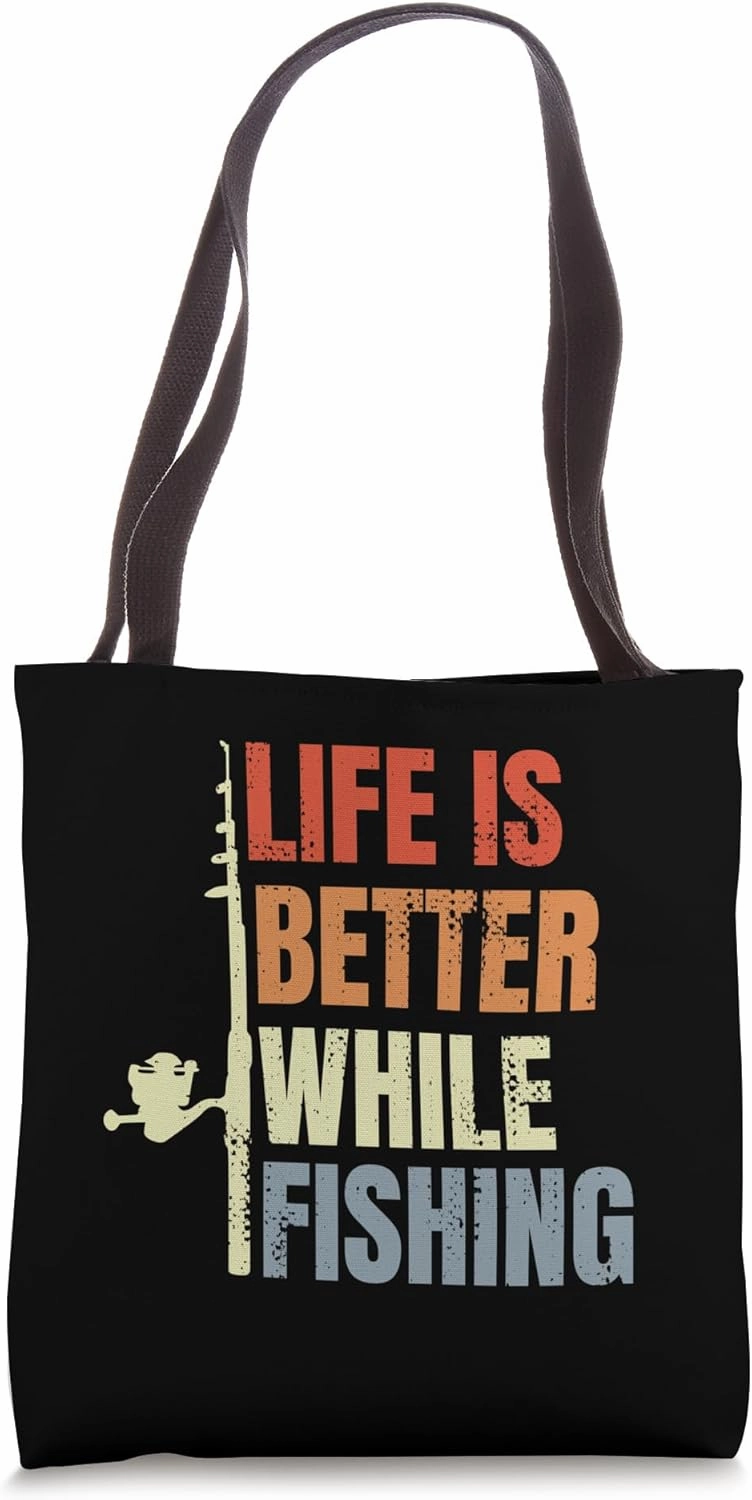 Vintage Fishing Quote Angler Fishery Tote Bag