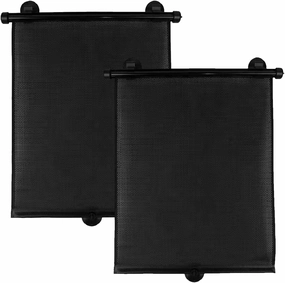 Vrasly 2 Pack Roller Car Side Window Sun Shade, Retractable Car Window Shade for Side Window, Baby Car Window Shades for UV and Sun Glare Protection (15"x17"), standard