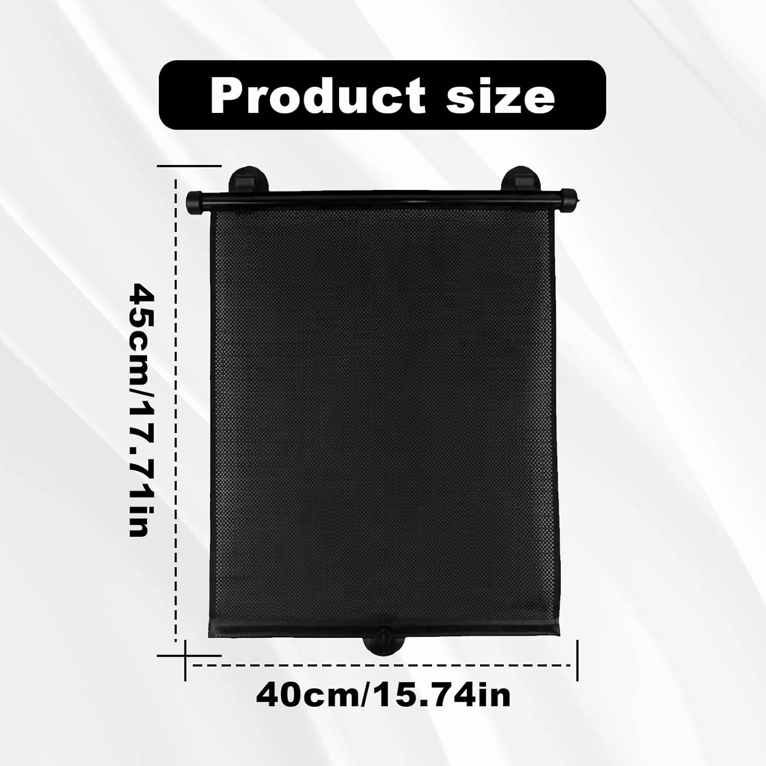 Vrasly 2 Pack Roller Car Side Window Sun Shade, Retractable Car Window Shade for Side Window, Baby Car Window Shades for UV and Sun Glare Protection (15"x17"), standard