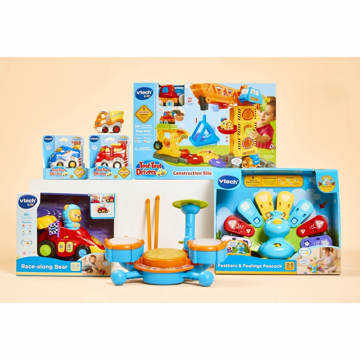 VTech KidiBeats Drum Set for ages: 2-5 years Multi-Colour