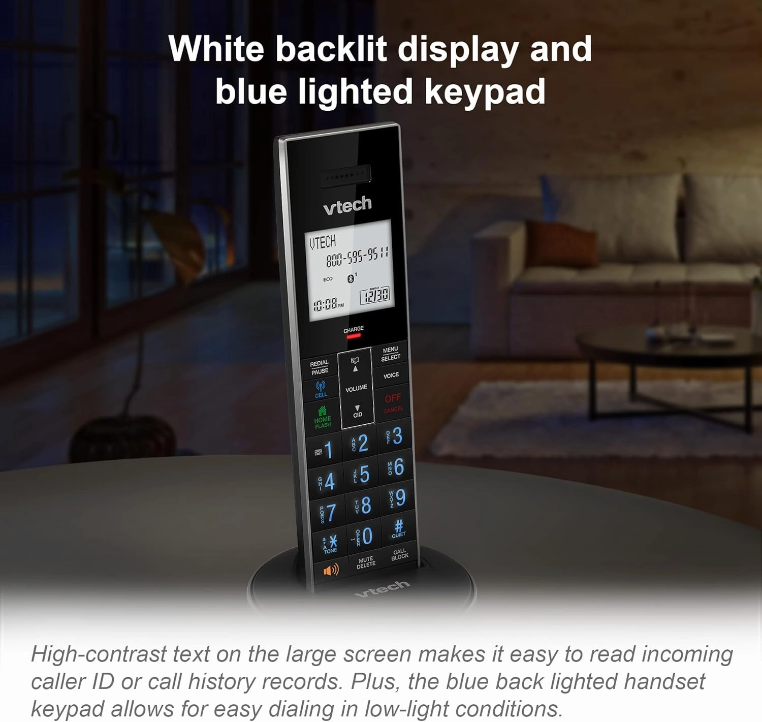 VTech LS6381-2 Bluetooth Speaker with Echo Cancellation, Noise Reduction, Music Streaming, PC/Landline/Cellular Calls, Paired with DECT6.0 Cordless Handset, Answering System, Smart Call Blocker,Black