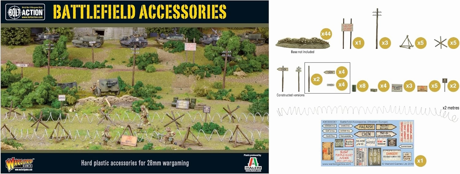 Warlord Games Bolt Action WWII Battlefield Accessories for 1:56 Military Table Top Wargaming Diorama Plastic Model Kit 402010001
