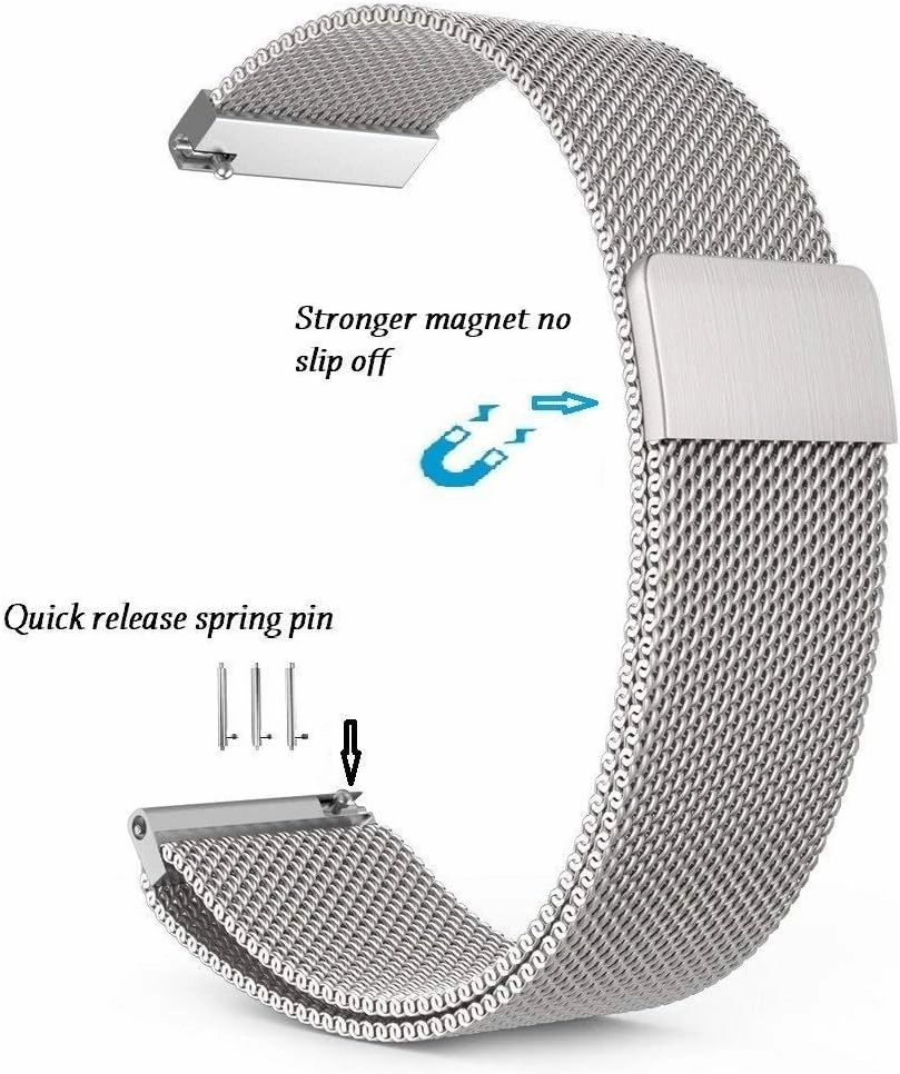 Watch Strap, 18mm 20mm 22mm Universal Loop Strap watchbands Metal Stainless Steel Band Men amp Bracelet