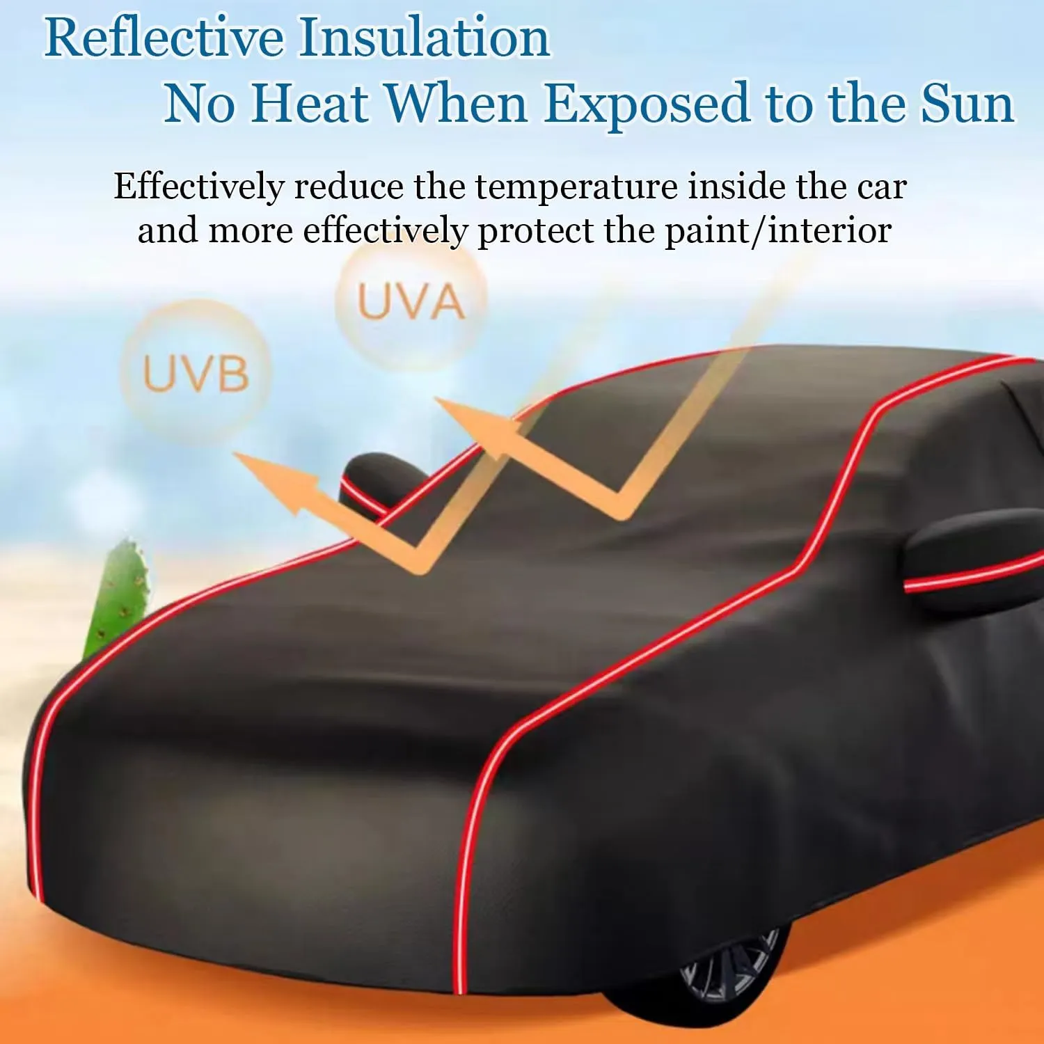 Waterproof Outdoor Car Cover Compatible with Corvette C8 2020-2024 All Weather 210T Polyester with Zipper and Storage Bag Snow Rain Dustproof Sun UV Protection