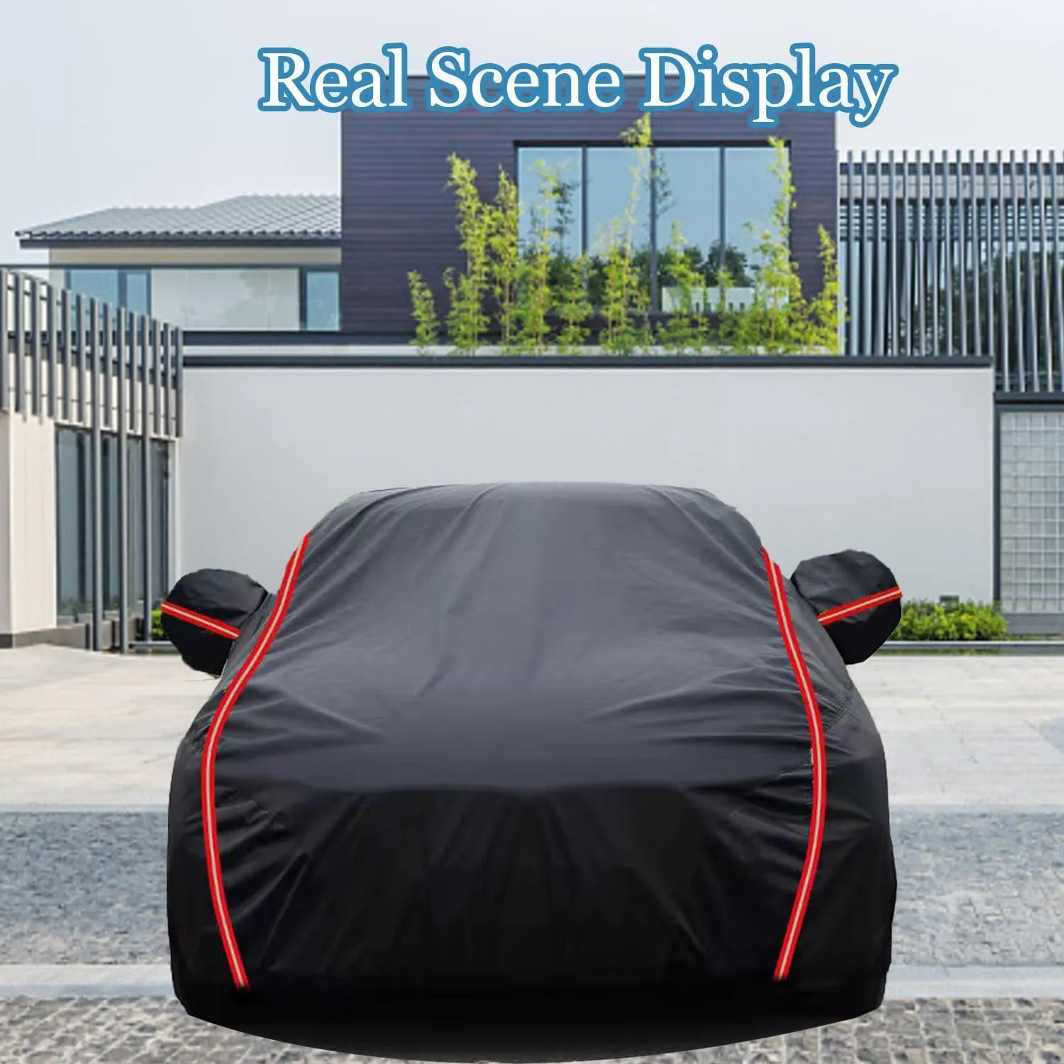 Waterproof Outdoor Car Cover Compatible with Corvette C8 2020-2024 All Weather 210T Polyester with Zipper and Storage Bag Snow Rain Dustproof Sun UV Protection