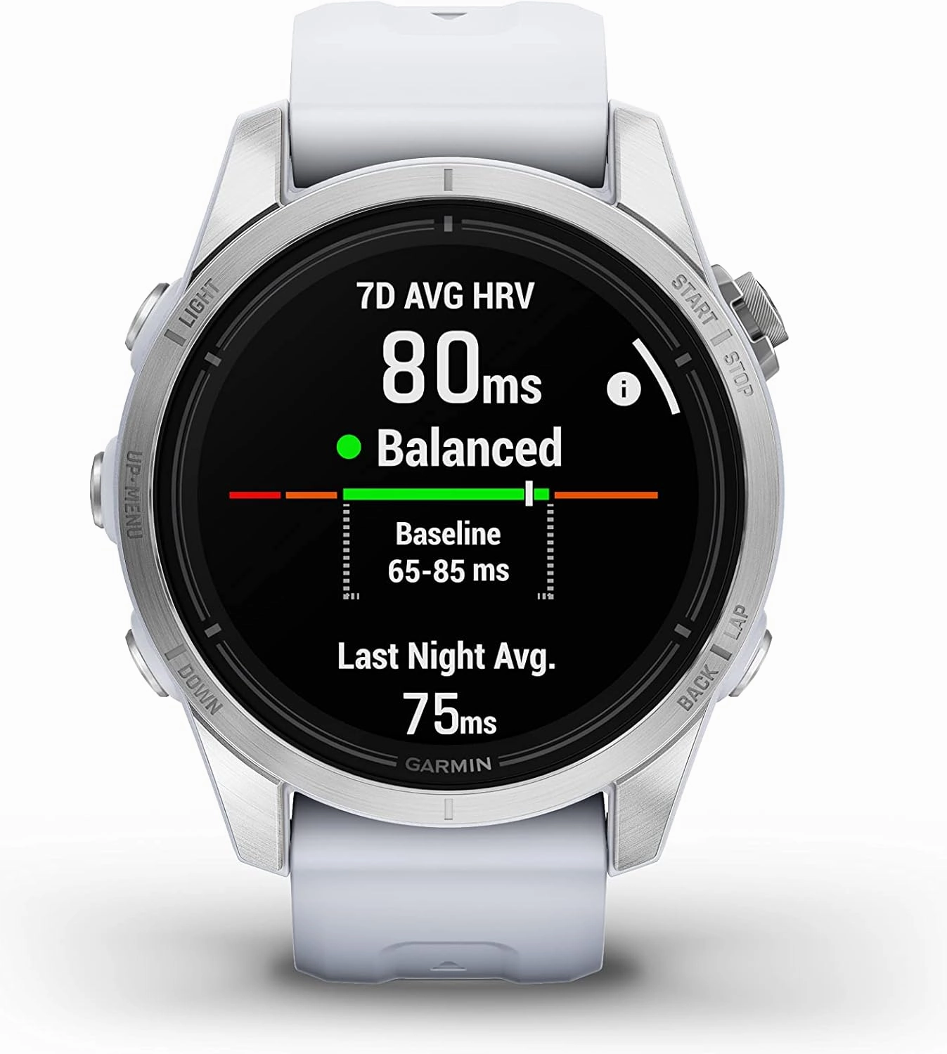 Wearable4U - Garmin epix Pro (Gen 2), 42mm, High Performance Smartwatch, Advanced Training Technology, Built-in Flashlight, Whitestone with White Earbuds Bundle