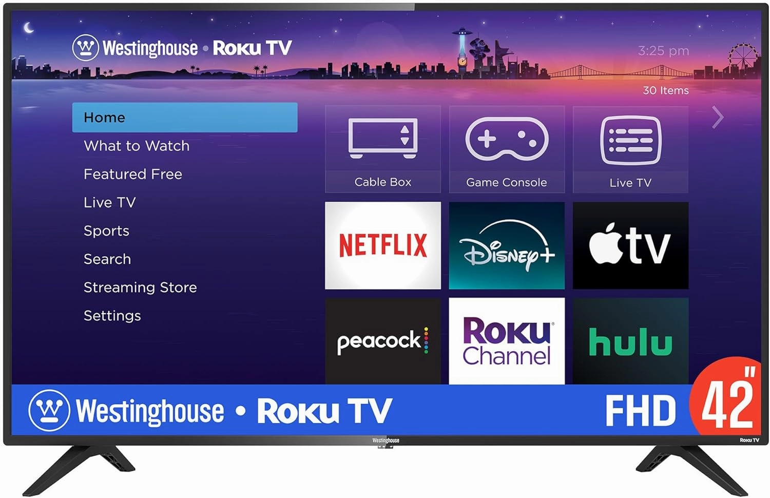 Westinghouse Roku TV - 42 Inch Smart Television, 1080P LED Full HD with Wi-Fi Connectivity and Mobile App, Flat Screen Compatible with Apple Home Kit, Alexa and Google Assistant