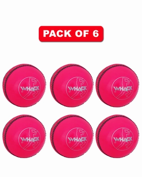 WHACK 2 Piece County Leather Cricket Ball Bundle - 142gm - Pink - Pack of 6x or 12x