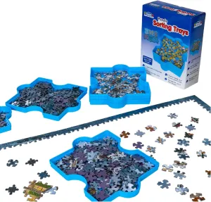 White Mountain Stackable Puzzle Sorting Trays - 6 Plastic Shaped Trays, Stores Up to 1000 Jigsaw Pieces