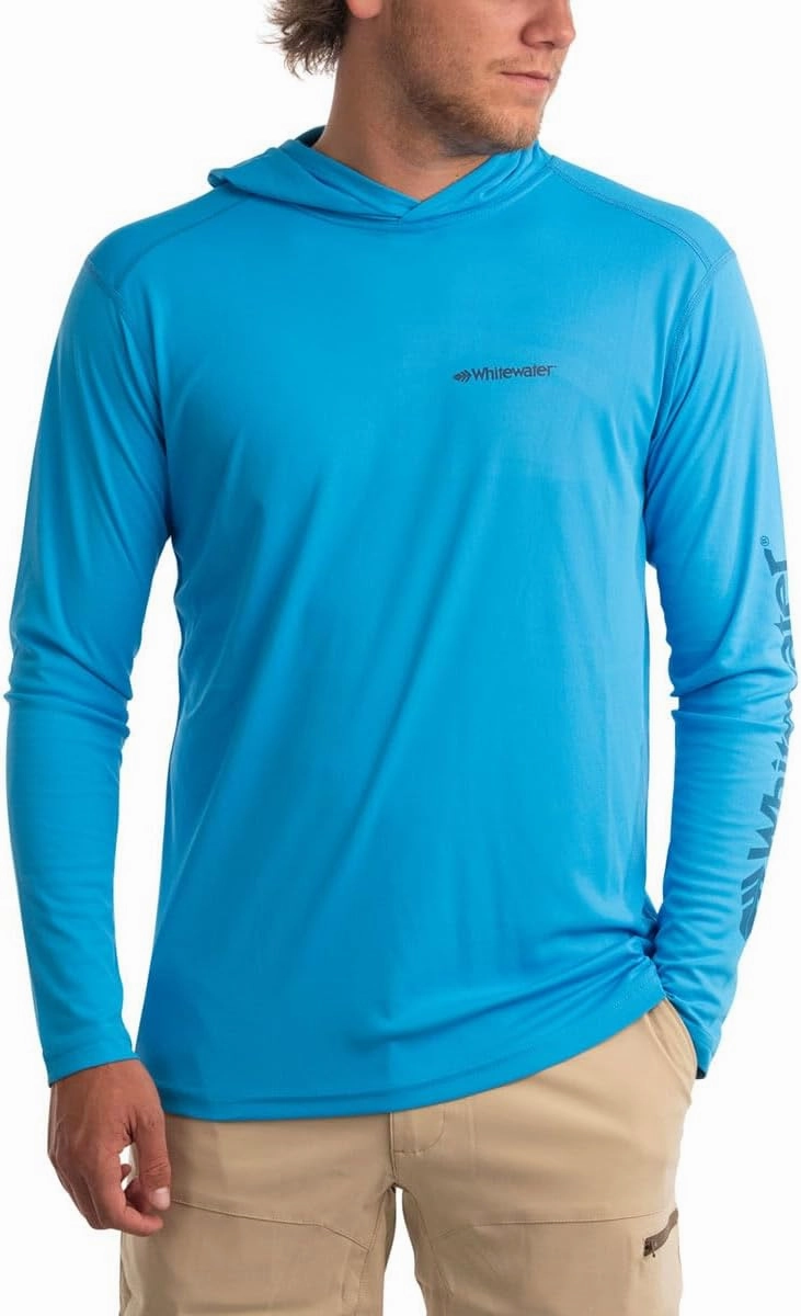 Whitewater Fishing Lightweight Long Sleeve Tech Hoodie with UPF Protection
