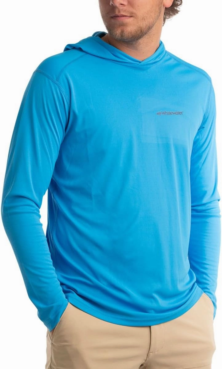 Whitewater Fishing Lightweight Long Sleeve Tech Hoodie with UPF Protection