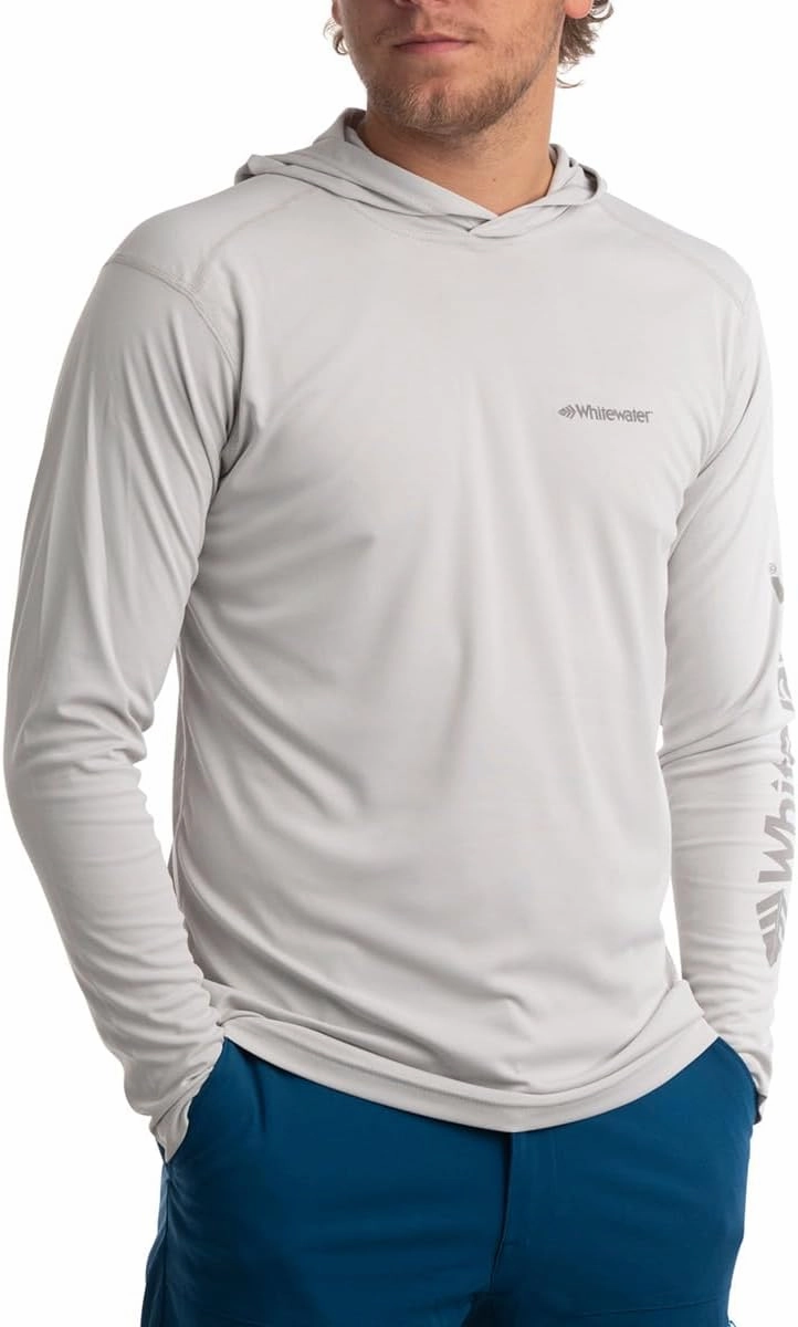 Whitewater Fishing Lightweight Long Sleeve Tech Hoodie with UPF Protection