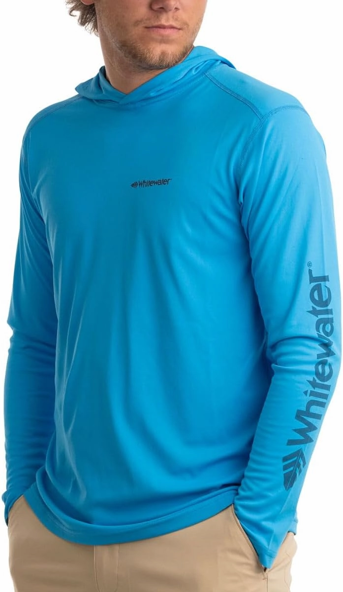 Whitewater Fishing Lightweight Long Sleeve Tech Hoodie with UPF Protection