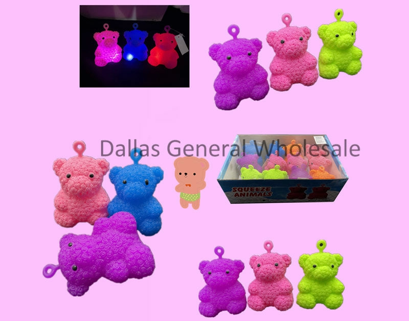 Wholesale Light Up Squeezable Bear Toy For Kids - Assorted