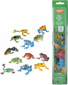 Wild Republic Frog Nature Tube, Amphibian Figures, Frog Toys, Educational Toys for Kids, 12-Piece