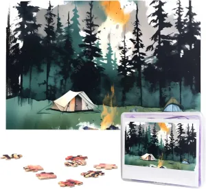 Wilderness Nature Camping Puzzles Jigsaw Puzzles 1000 Pieces for Adults Photos Puzzle for Family Challenging Picture Puzzle with Storage Bag Home Decor Jigsaw 29.5 x 20 Inch