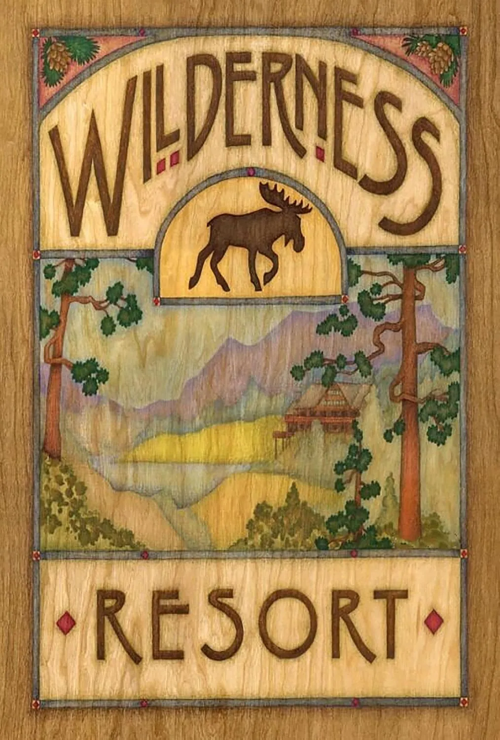 Wilderness Resort Moose Camp Great Outdoors Jigsaw Puzzles for Adults 1000 Piece Puzzle for Adults Challenging Puzzle with Letters on Back Challenging Family Puzzle Art DIY Toy Gift