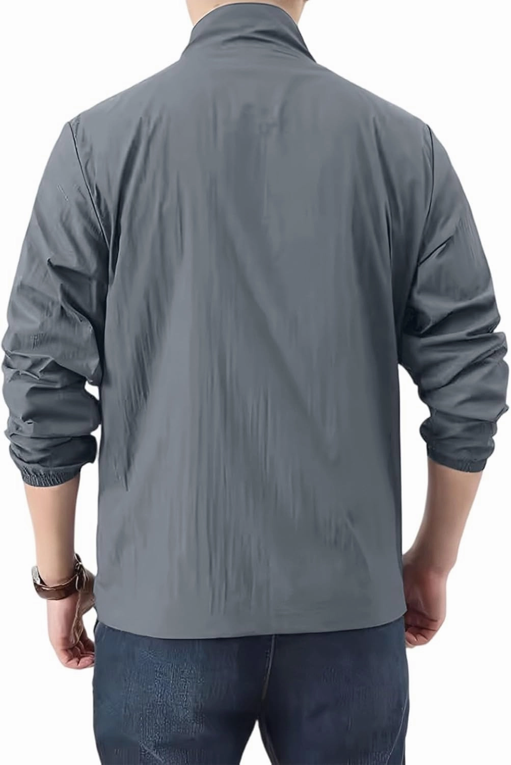 Windbreaker Jackets for Men UPF 50  Light Jacket Full Zip Sun Protection Long Sleeve Sun Shirts UV Fishing Athletic Running