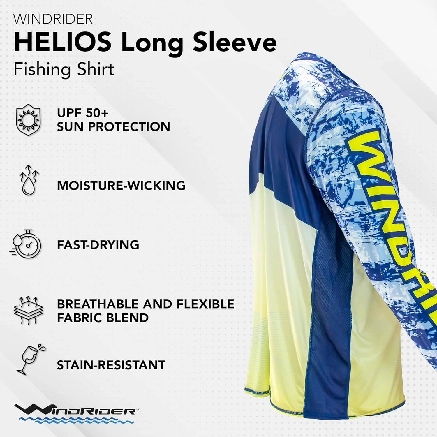 WindRider Fishing Shirts for Men – UPF 50  Long Sleeve UV Protection Lightweight, Breathable Rash Guard for Outdoor Use