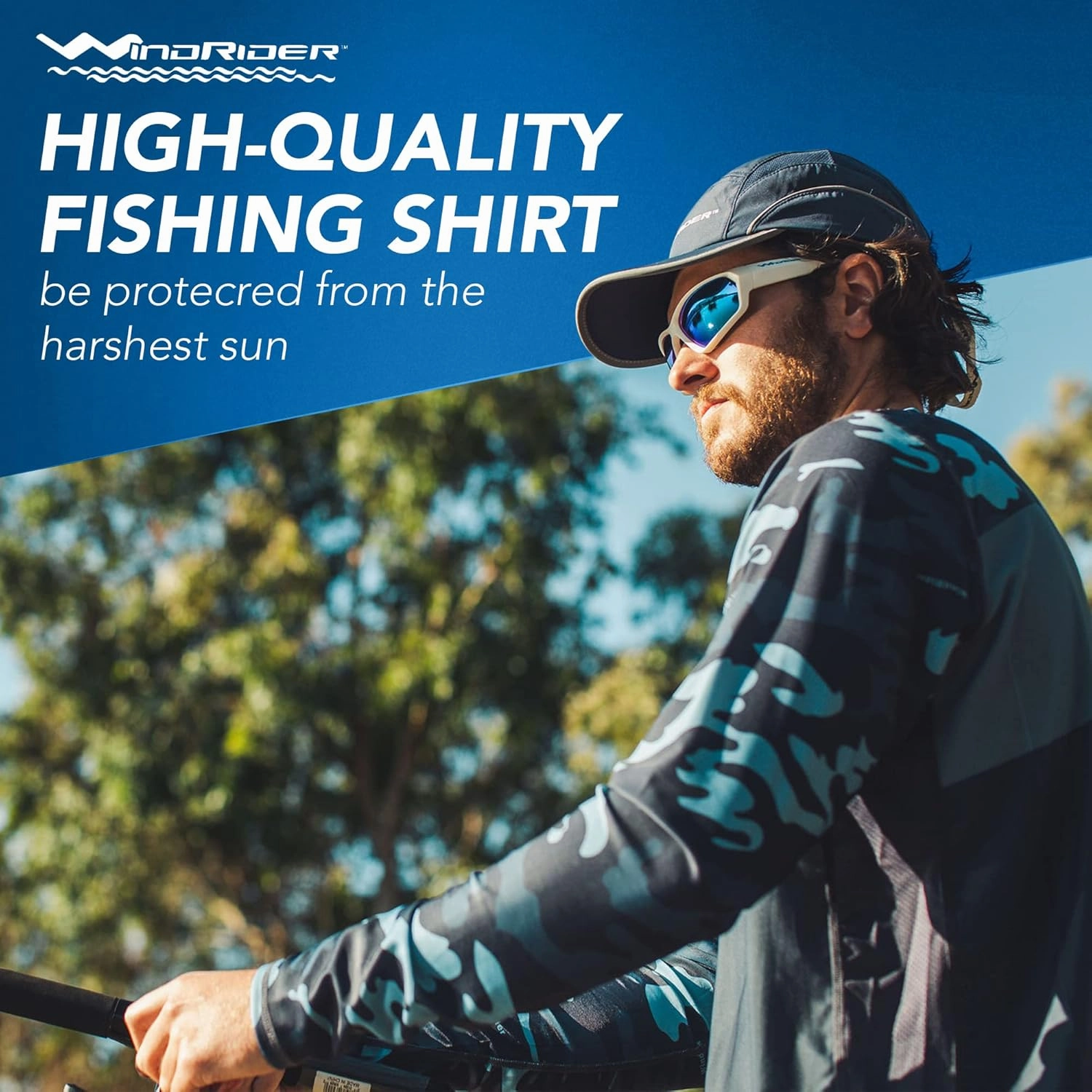 WindRider Fishing Shirts for Men – UPF 50  Long Sleeve UV Protection Lightweight, Breathable Rash Guard for Outdoor Use