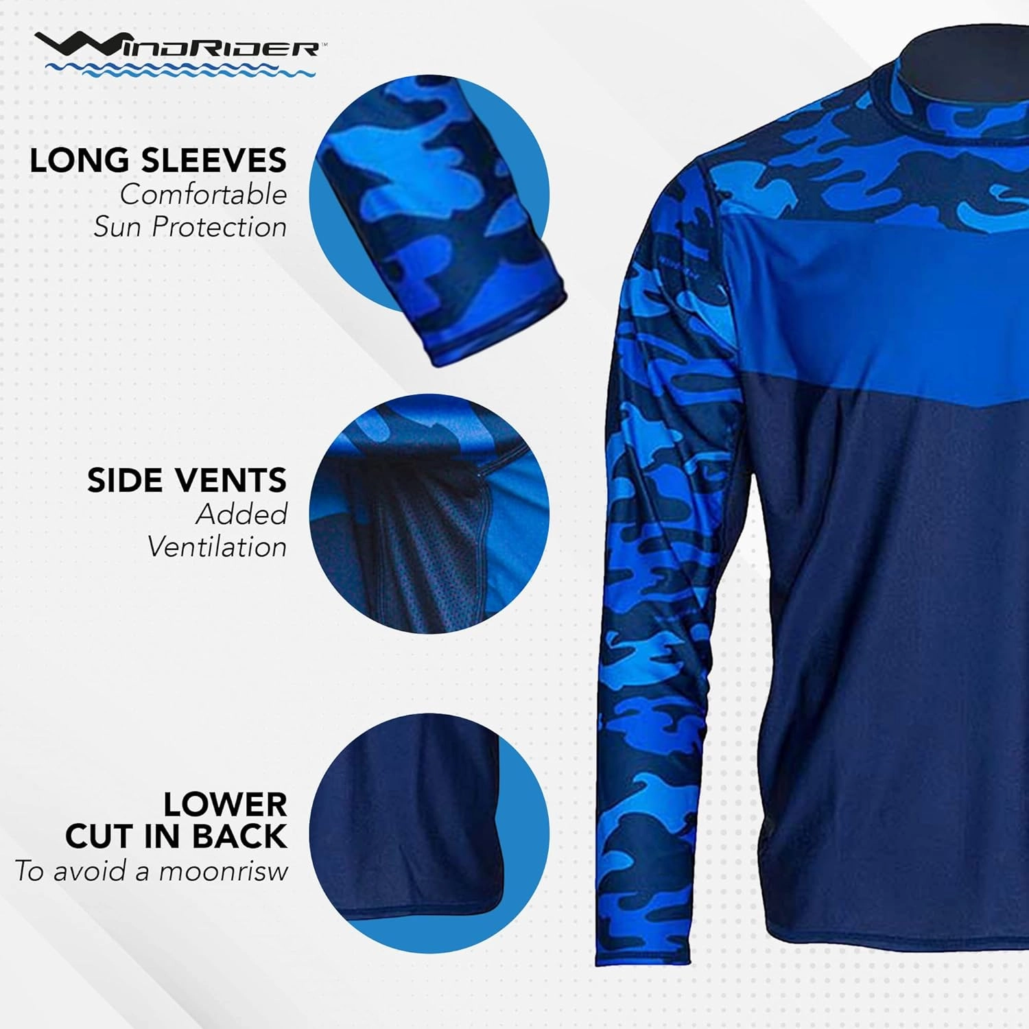 WindRider Fishing Shirts for Men – UPF 50  Long Sleeve UV Protection Lightweight, Breathable Rash Guard for Outdoor Use