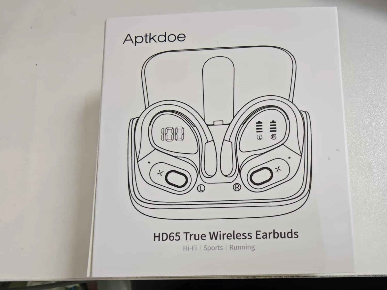 Wireless Earbuds 75hrs Bluetooth 5.4 Headphone Sport, 2025 Bluetooth Earbuds Stereo Deep Bass Over Ear Bud with Earhooks, ENC Noise Cancelling Mic, IPX7 Waterproof Earphone, Camel