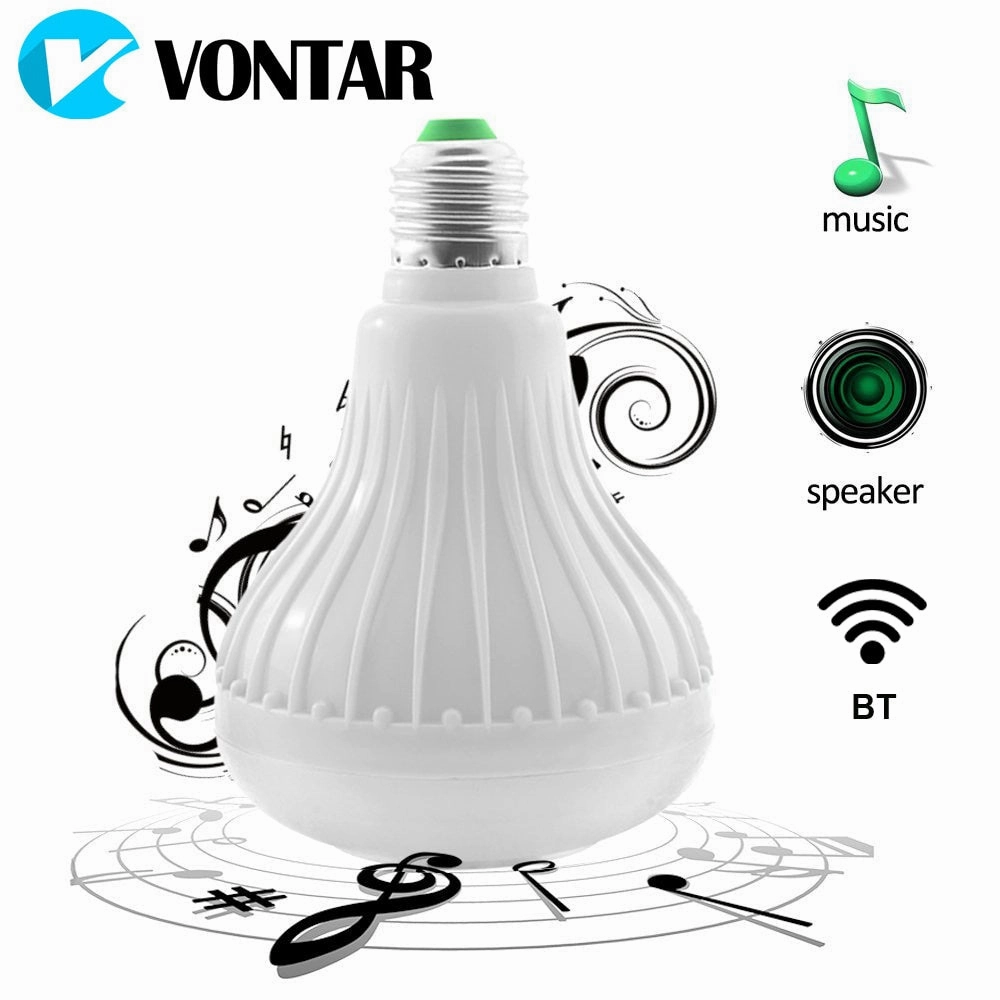 Wireless Bluetooth Speaker 12W RGB Bulb LED Lamp with Remote Control