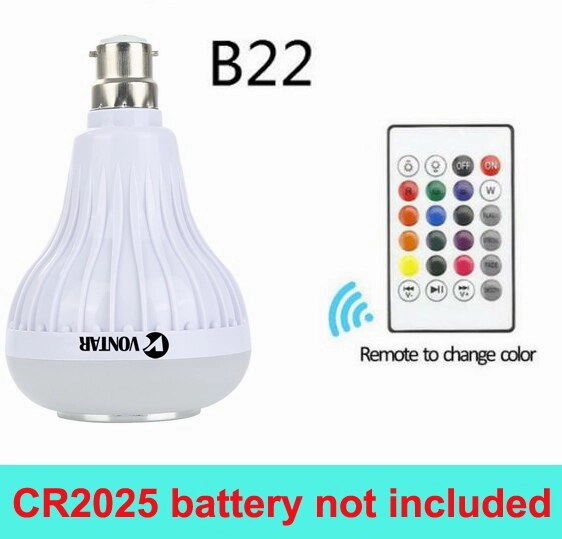 Wireless Bluetooth Speaker 12W RGB Bulb LED Lamp with Remote Control