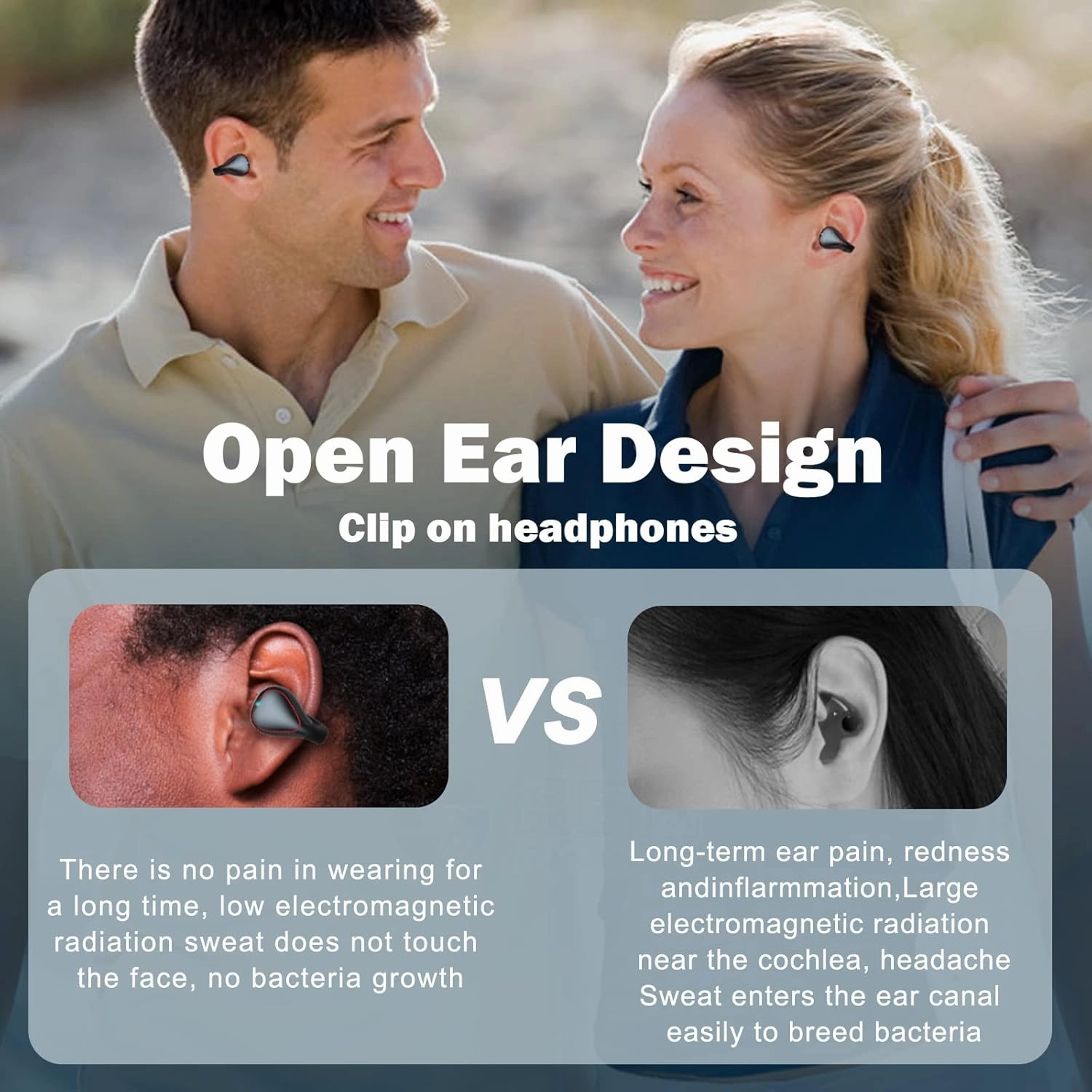 Wireless Ear Clip Bone Conduction Headphones Clip On Headphones Earbuds Bone Conduction Headphones Bluetooth Open Ear Wireless Bluetooth Air Bone Conduction Headphones Bone Conducting Earbuds