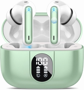 Wireless Earbuds, 2025 Bluetooth Headphones 5.3 HiFi Stereo Earphones, 40H Playtime in-Ear Earbud, Bluetooth Earbud with LED Power Display, IP7 Waterproof Earphones Sport Headset for Android iOS