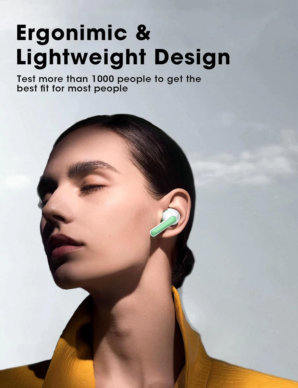 Wireless Earbuds, 2025 Ear Buds with Big Bass Stereo Sound, Lightweight Bluetooth Earbuds with 48 Hours Playtime, in-Ear Fit Earphones, IPX7, Hands-Free Calls with AI for iPhone, Android, Pad