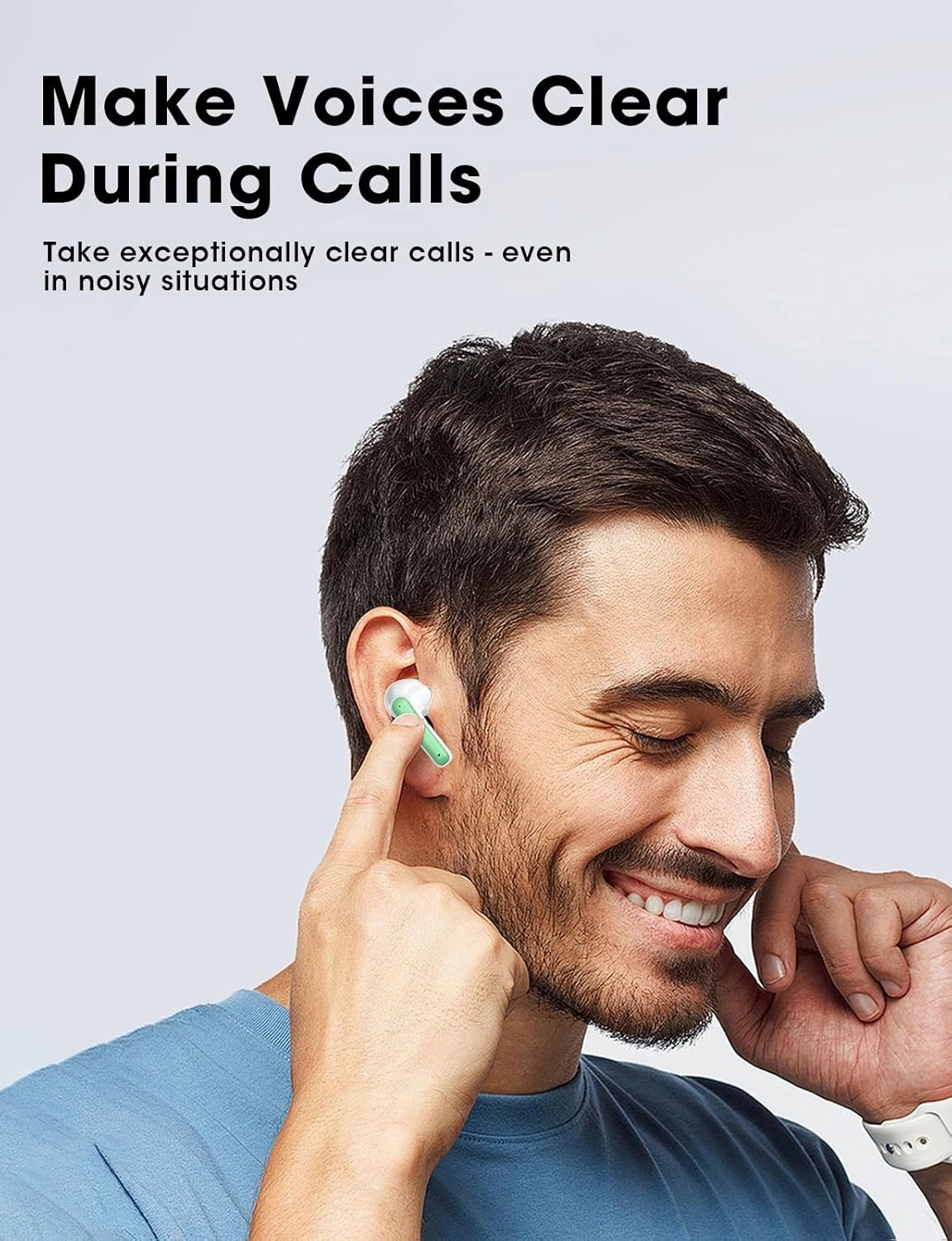 Wireless Earbuds, 2025 Ear Buds with Big Bass Stereo Sound, Lightweight Bluetooth Earbuds with 48 Hours Playtime, in-Ear Fit Earphones, IPX7, Hands-Free Calls with AI for iPhone, Android, Pad