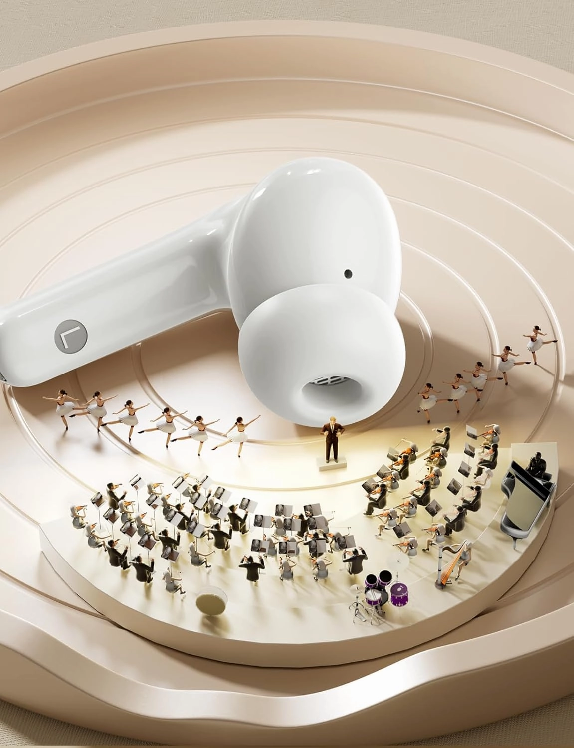 Wireless Earbuds, 2025 Ear Buds with Big Bass Stereo Sound, Lightweight Bluetooth Earbuds with 48 Hours Playtime, in-Ear Fit Earphones, IPX7, Hands-Free Calls with AI for iPhone, Android, Pad