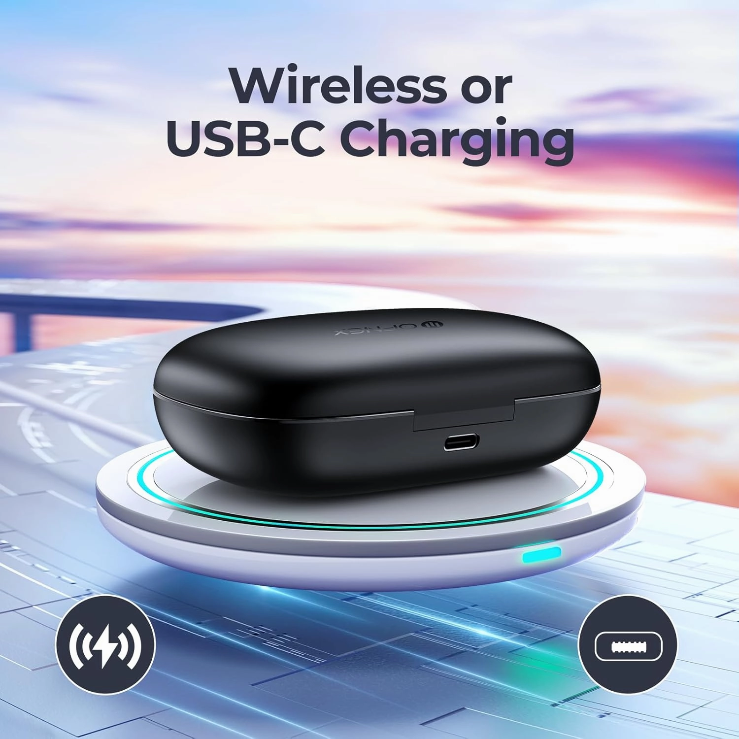 Wireless Earbuds Bluetooth 5.3 Headphones 90 Hrs Playtime Earbuds with Wireless Charging Case Over-Ear Sports Earphones Waterproof Deep Bass Headset
