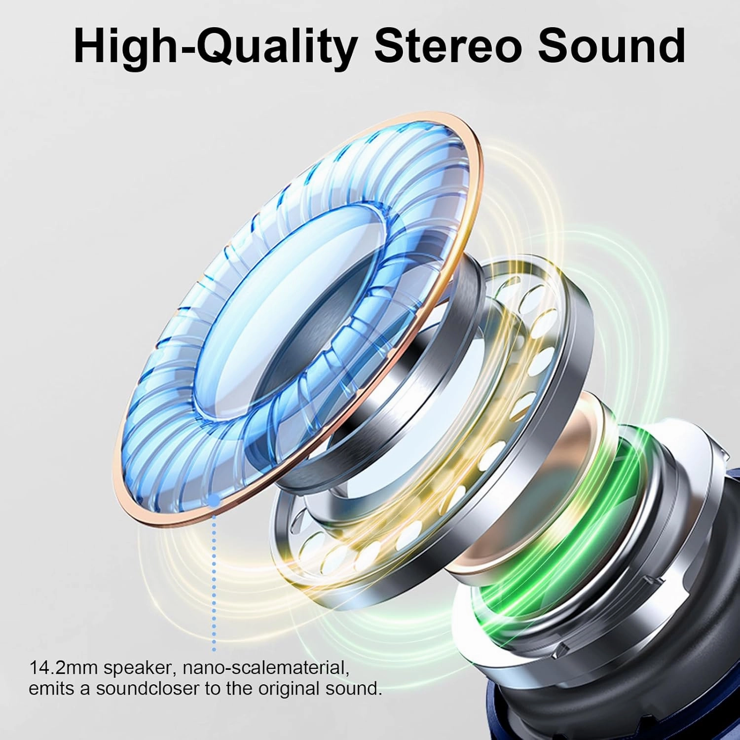 Wireless Earbuds Bluetooth 5.4 Headphones, 2025 Hi-Fi Stereo Bass Ear Buds, 4 ENC Noise Cancelling Mic 36Hrs USB-C in-Ear Earphones IP7 Waterproof Sport Workout for Laptop Pad Android iOS Phone, Blue