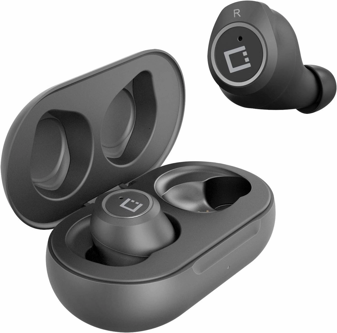 Wireless V5 Bluetooth Earbuds Compatible with HTC Desire 10 pro with Charging case for in Ear Headphones. (V5.0 Black)
