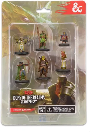 WizKids D&D Icons of the Realms Starter Set, Featuring 5 Returning Figures and 1 New Hero, Gold Color, Fantasy Theme