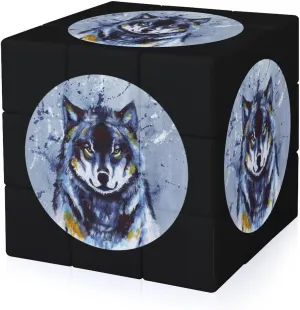 Wolf Painting Funny 3x3x3 Cube Smooth Lightweight Puzzle for Adult Graphic Printing Travel