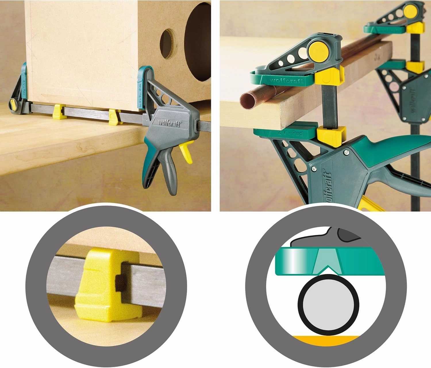 wolfcraft EHZ PRO One-Hand Clamp 100/915 mm I 3034000 I The professional one-hand clamp - clamping and opening with just one hand