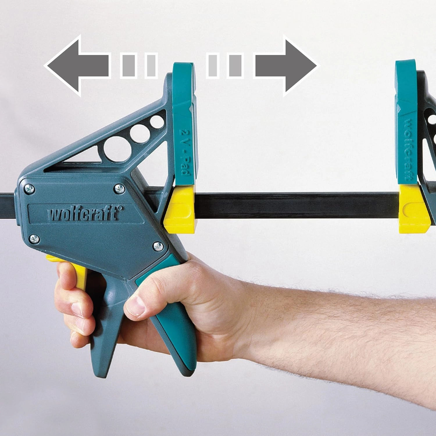 wolfcraft EHZ PRO One-Hand Clamp 100/915 mm I 3034000 I The professional one-hand clamp - clamping and opening with just one hand