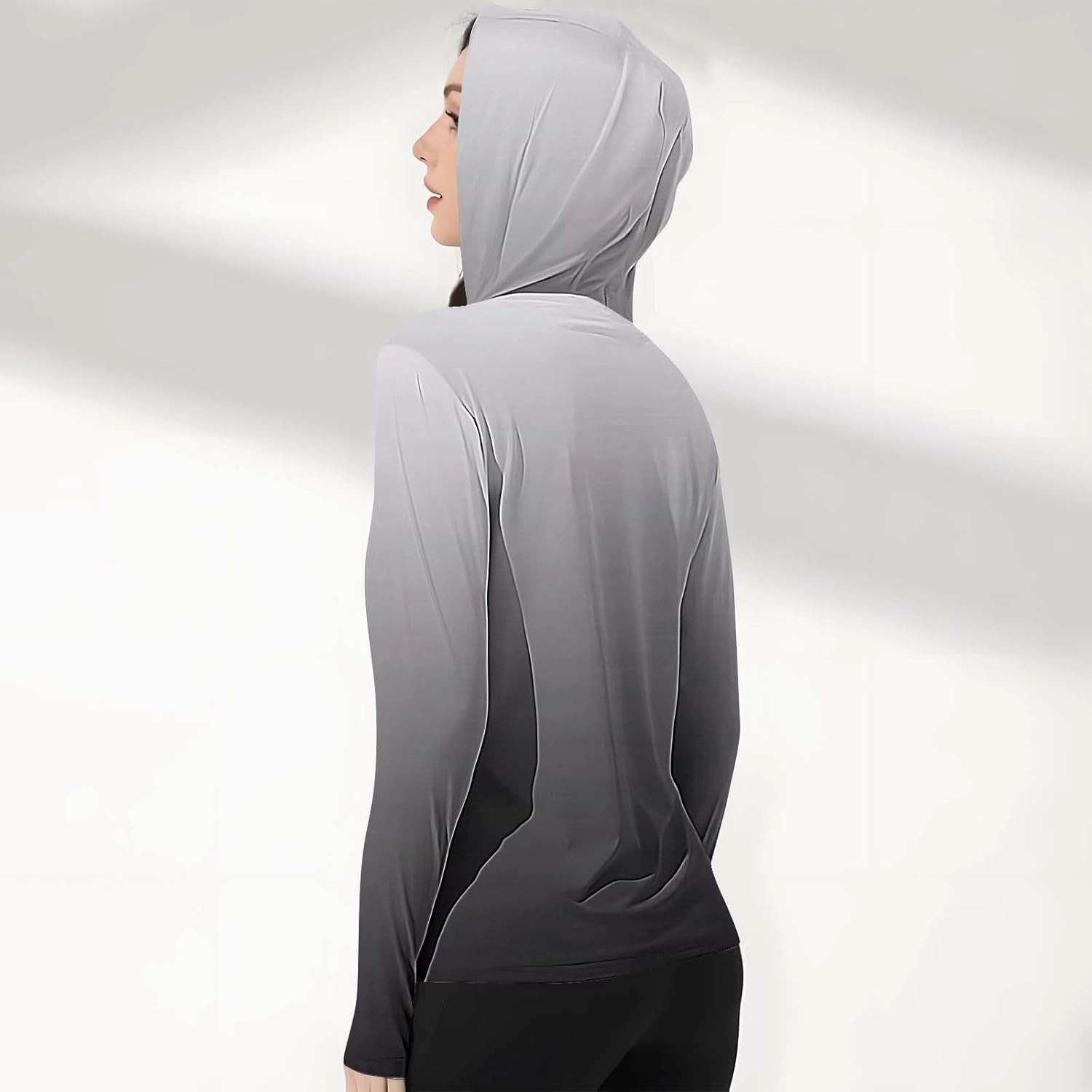 Women's UPF 50  Sun Protection Jacket Lightweight Long Sleeve Sun Shirt Hiking Outdoor UV Hoodie with Face Mask