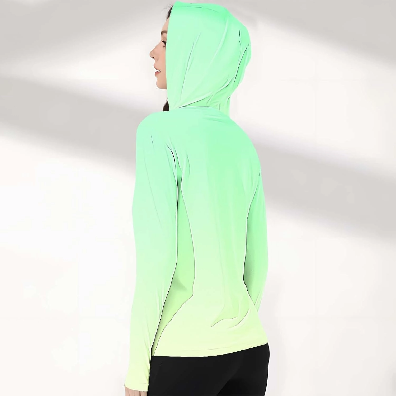 Women's UPF 50  Sun Protection Jacket Lightweight Long Sleeve Sun Shirt Hiking Outdoor UV Hoodie with Face Mask
