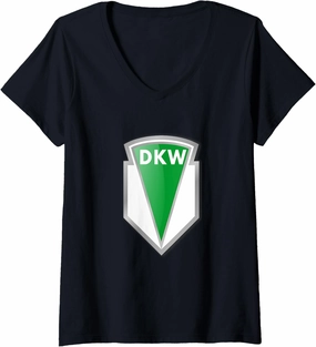 Womens DKW Dampf-Kraft-Wagen Vintage Classic Car Design V-Neck T-Shirt