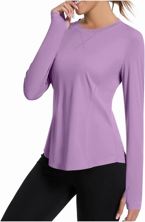 Womens UV Shirts Long Sleeve Sun Protection T Shirts with Thumb Holes Outdoor Hiking Workout Sun Shirt Clothing
