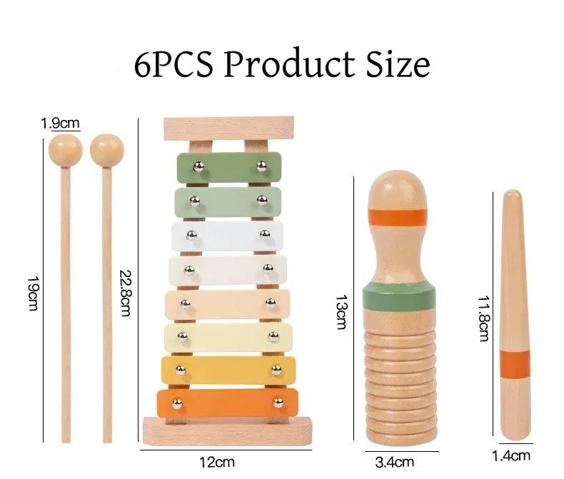 Wooden Musical Instrument Set
